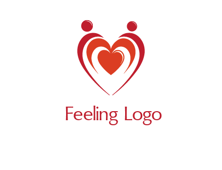 love and dating logo with hearts