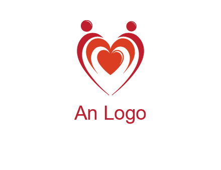love and dating logo with hearts