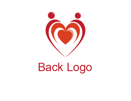 love and dating logo with hearts