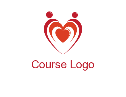 love and dating logo with hearts