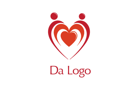 love and dating logo with hearts