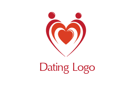 love and dating logo with hearts
