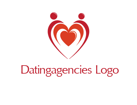 love and dating logo with hearts