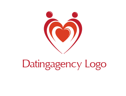 love and dating logo with hearts