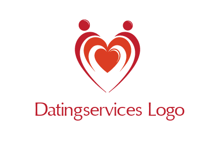 love and dating logo with hearts