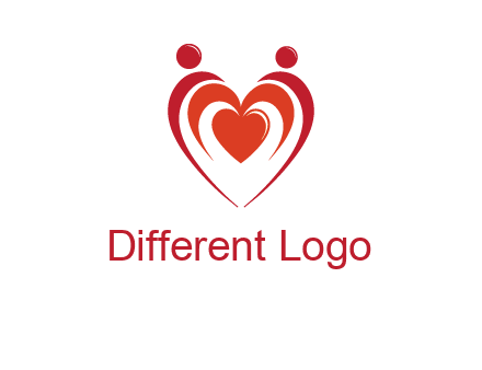 love and dating logo with hearts