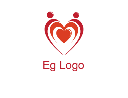 love and dating logo with hearts