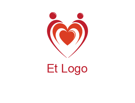 love and dating logo with hearts