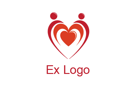 love and dating logo with hearts