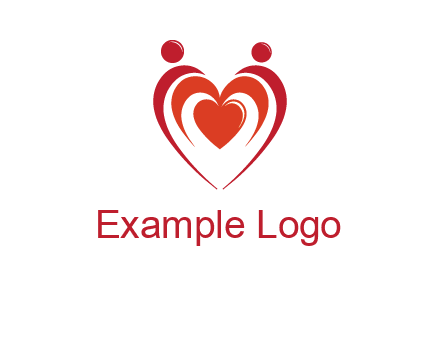 love and dating logo with hearts
