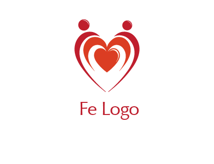 love and dating logo with hearts