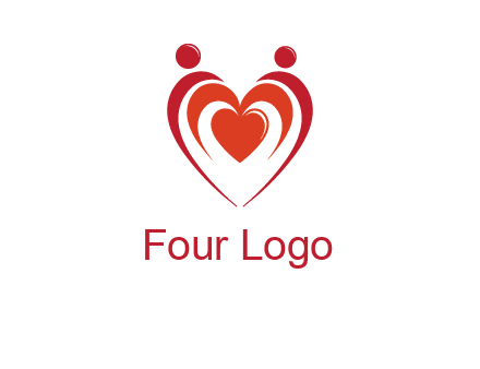 love and dating logo with hearts