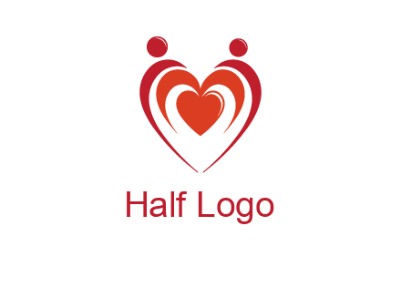 love and dating logo with hearts