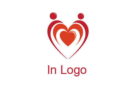 love and dating logo with hearts