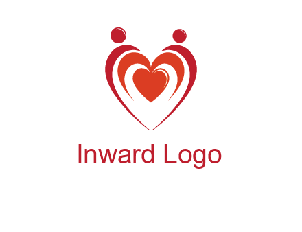 love and dating logo with hearts