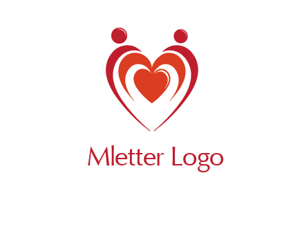 love and dating logo with hearts