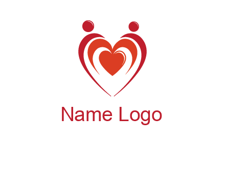 love and dating logo with hearts