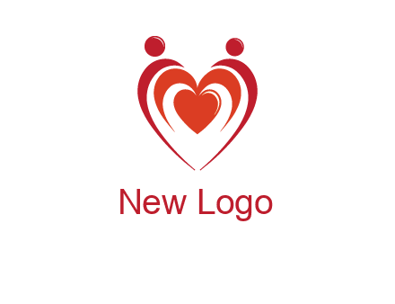 love and dating logo with hearts