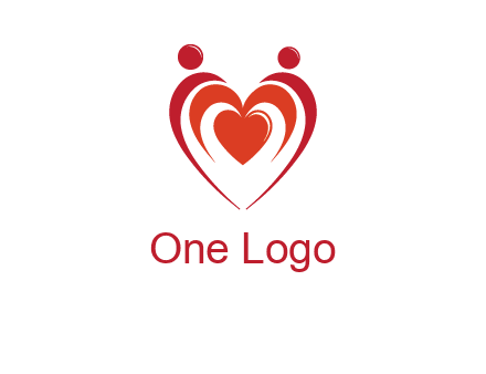 love and dating logo with hearts