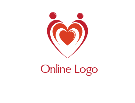 love and dating logo with hearts