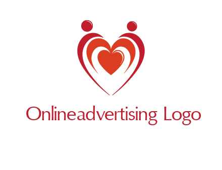 love and dating logo with hearts
