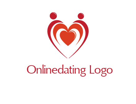 love and dating logo with hearts