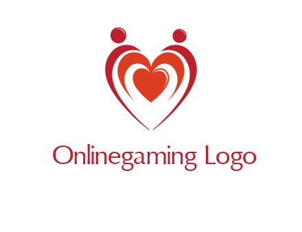 love and dating logo with hearts