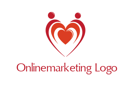 love and dating logo with hearts