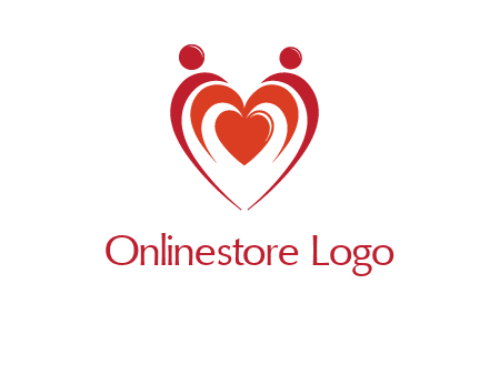 love and dating logo with hearts
