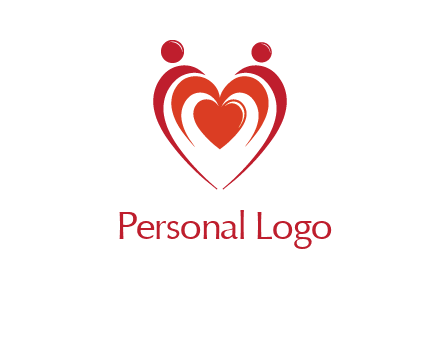 love and dating logo with hearts