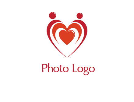 love and dating logo with hearts