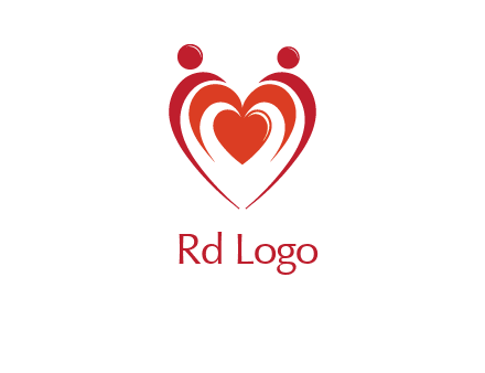 love and dating logo with hearts