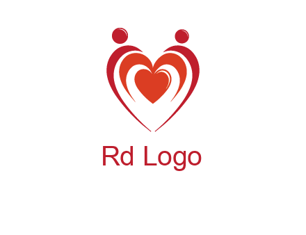 love and dating logo with hearts