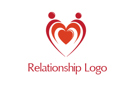 love and dating logo with hearts
