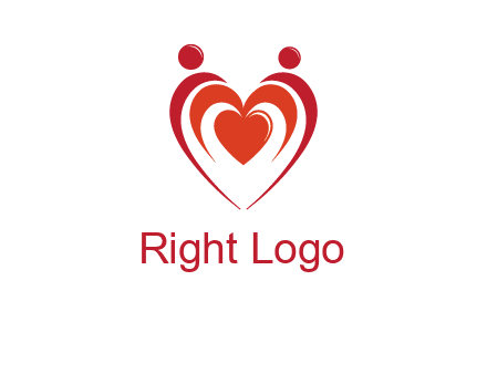 love and dating logo with hearts