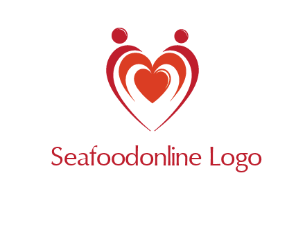 love and dating logo with hearts
