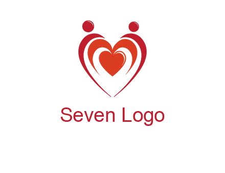 love and dating logo with hearts