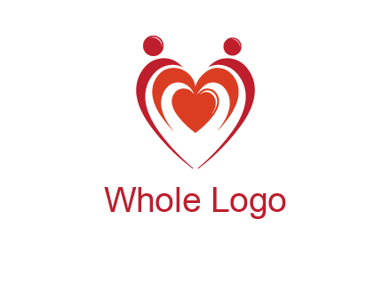 love and dating logo with hearts