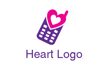 heart in phone logo