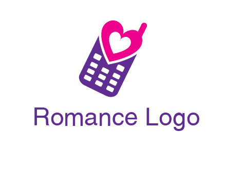 heart in phone logo