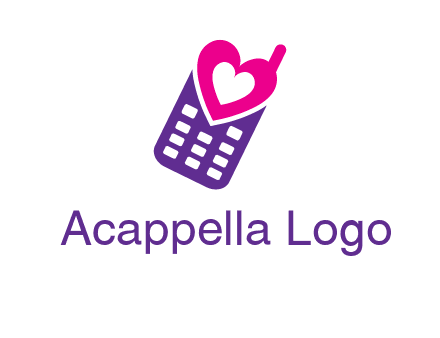 heart in phone logo
