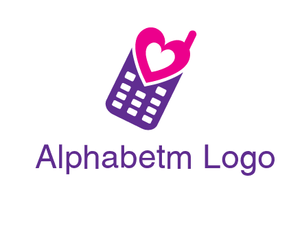 heart in phone logo