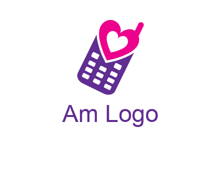 heart in phone logo