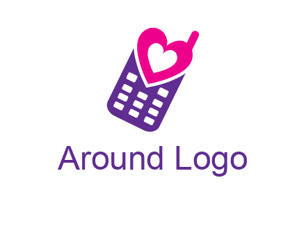 heart in phone logo