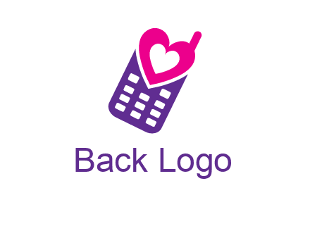 heart in phone logo