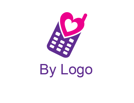 heart in phone logo