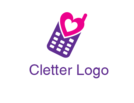 heart in phone logo