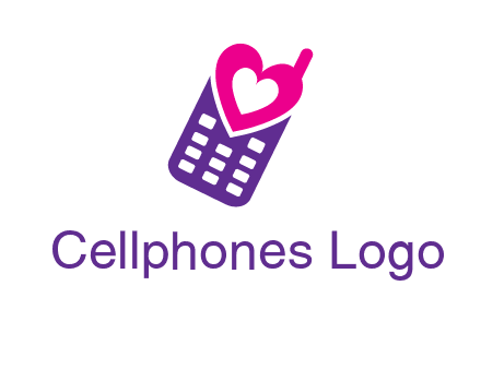 heart in phone logo