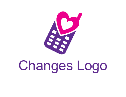 heart in phone logo