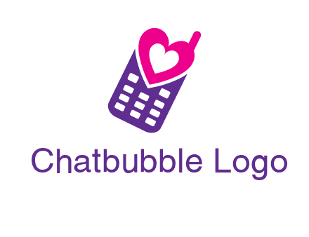 heart in phone logo